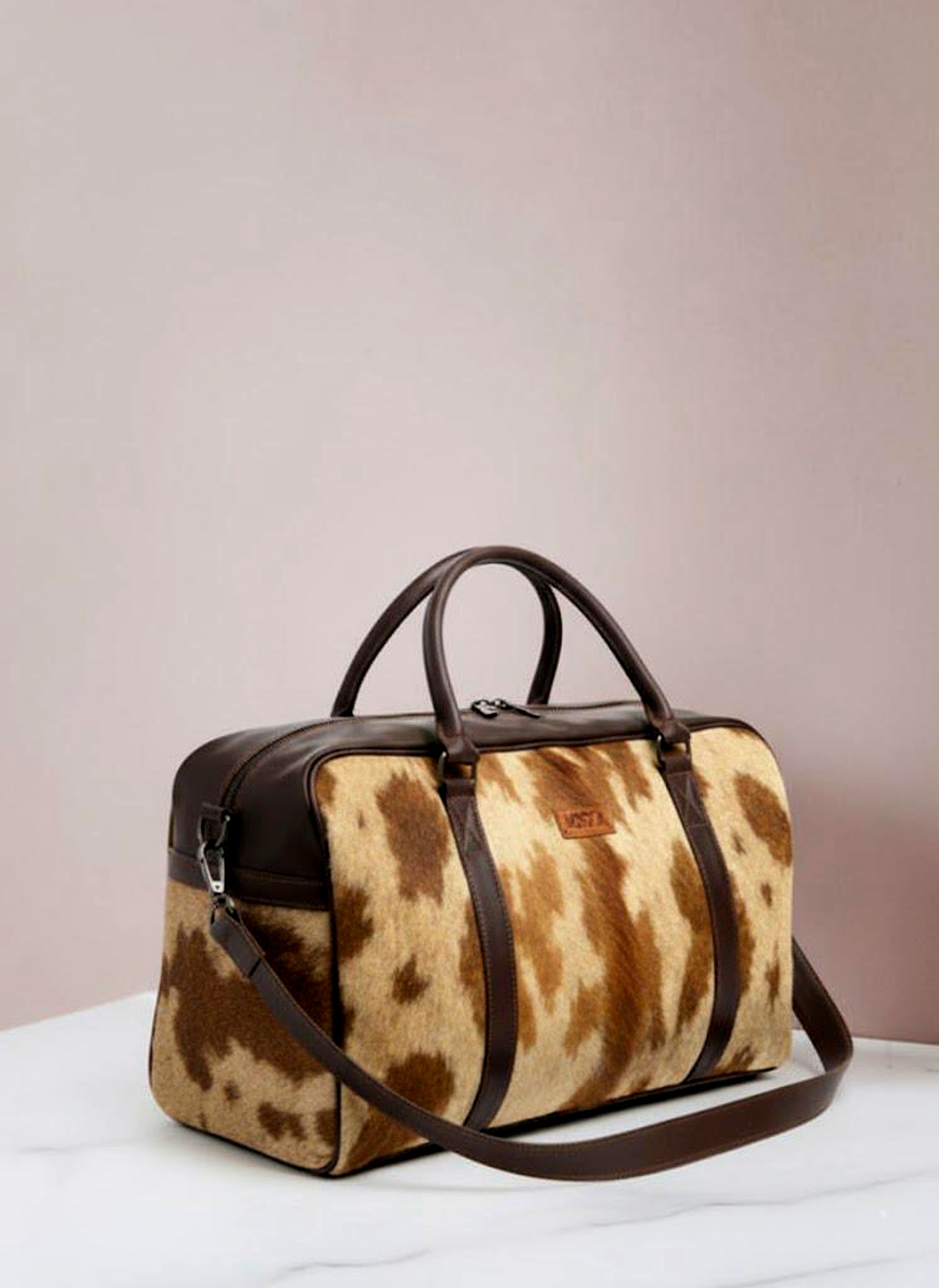 Handcrafted Nguni Leather Duffle | Premium Hide Travel Bag